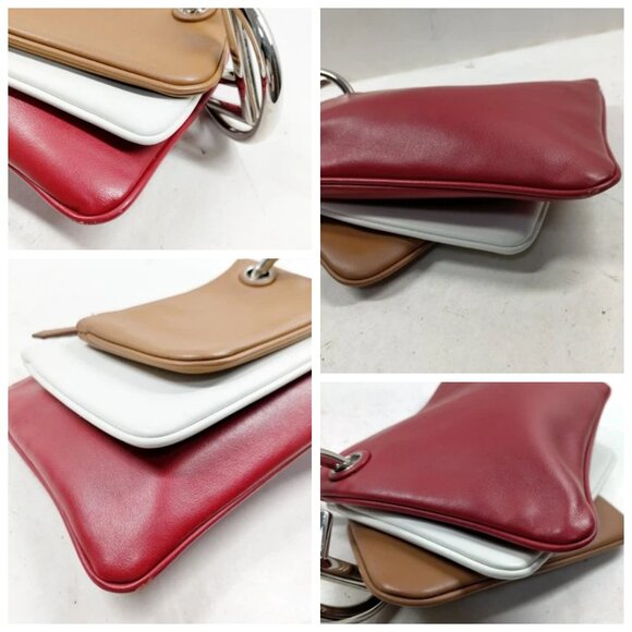 Fendi Cosmetic Pouch Red Leather 499-052925 - Picture 6 of 13